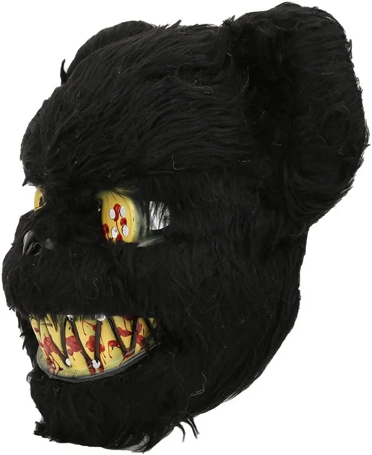 Brrnoo Halloween Bloody Teddy Bear Mask Cosplay Props Funny Trick Toys Halloween Decoration Black
