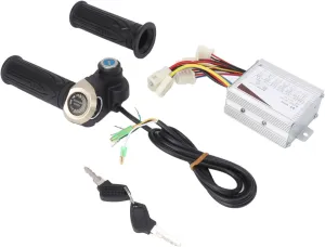 Brushed Controller 24V 500W Bike Motor Speed Controller with 24V Lockable Throttle Grip Round Power Indicator for Electric Bikes Scooters, Generic9vgsuy3arf