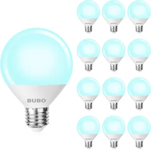 BUBO Vanity Light Bulbs 60 Watt Equivalent, Bathroom Light Bulb Daylight White 5000K, Round Globe Bulbs, G25 LED Bulbs 800 Lumens, E26 Medium Base, 7W, Non-Dimmable, 12 Pack
