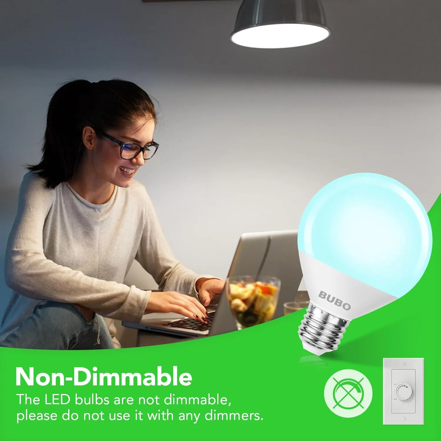 BUBO Vanity Light Bulbs 60 Watt Equivalent, Bathroom Light Bulb Daylight White 5000K, Round Globe Bulbs, G25 LED Bulbs 800 Lumens, E26 Medium Base, 7W, Non-Dimmable, 12 Pack