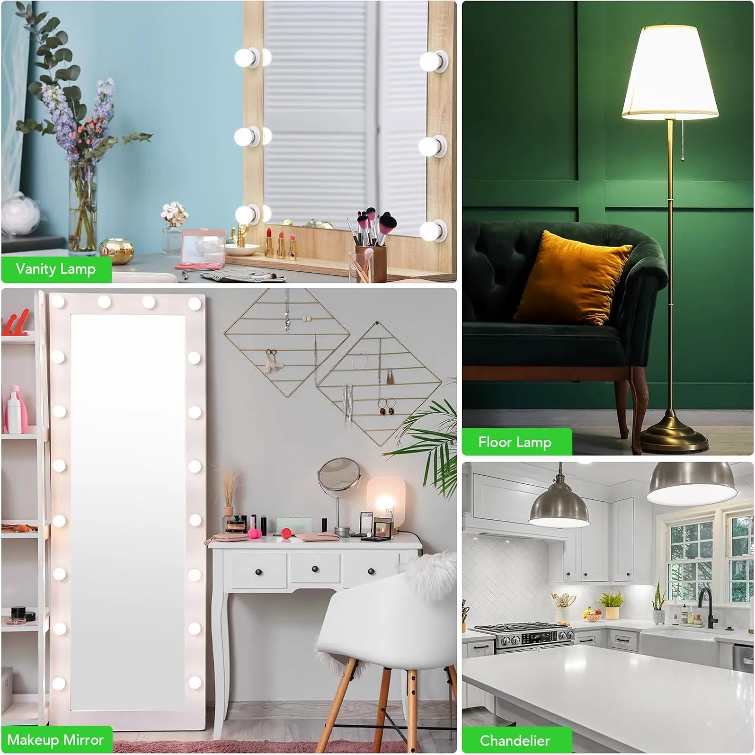 BUBO Vanity Light Bulbs 60 Watt Equivalent, Bathroom Light Bulb Daylight White 5000K, Round Globe Bulbs, G25 LED Bulbs 800 Lumens, E26 Medium Base, 7W, Non-Dimmable, 12 Pack