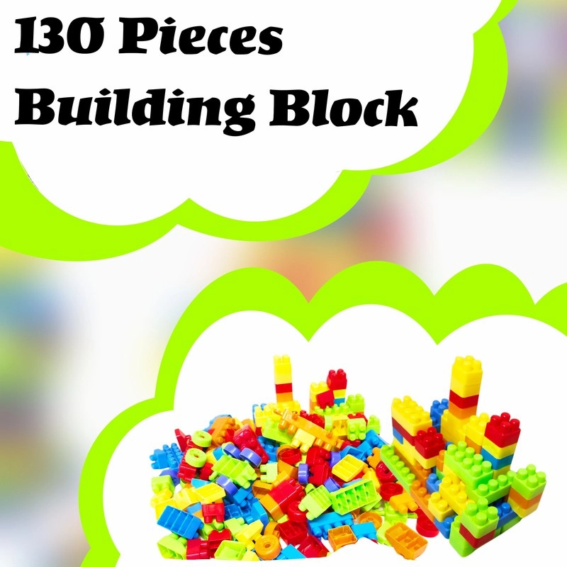 Building Bricks Game - Blocks Kit - 130 Pieces (3-6 Years)