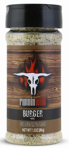 Burger Seasoning | Premium Hamburger Seasoning for Smash Burgers, Burger Patties, Turkey Burgers, Meatloaf, Steak, and Beef | Runnin’ Wild Foods (7.2 Ounce)