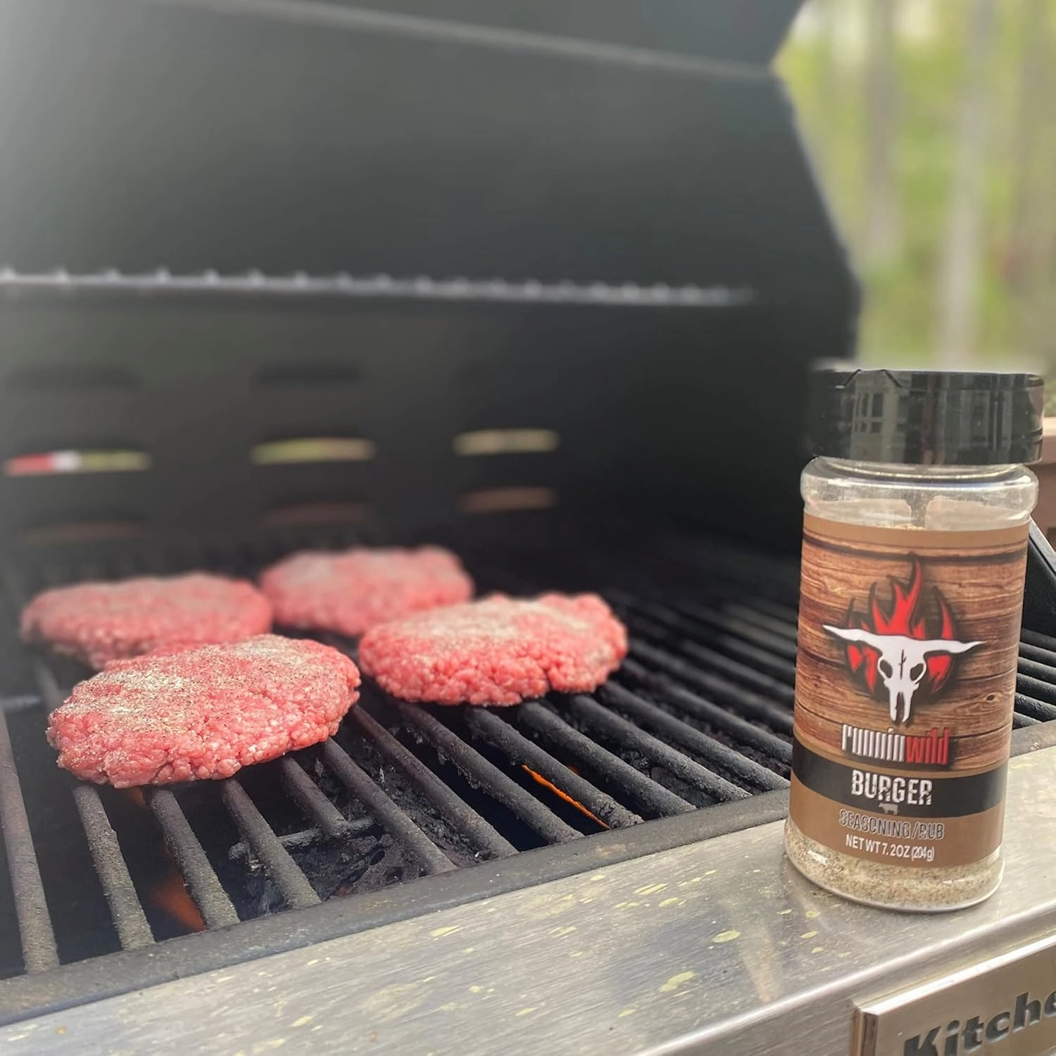 Burger Seasoning | Premium Hamburger Seasoning for Smash Burgers, Burger Patties, Turkey Burgers, Meatloaf, Steak, and Beef | Runnin’ Wild Foods (7.2 Ounce)