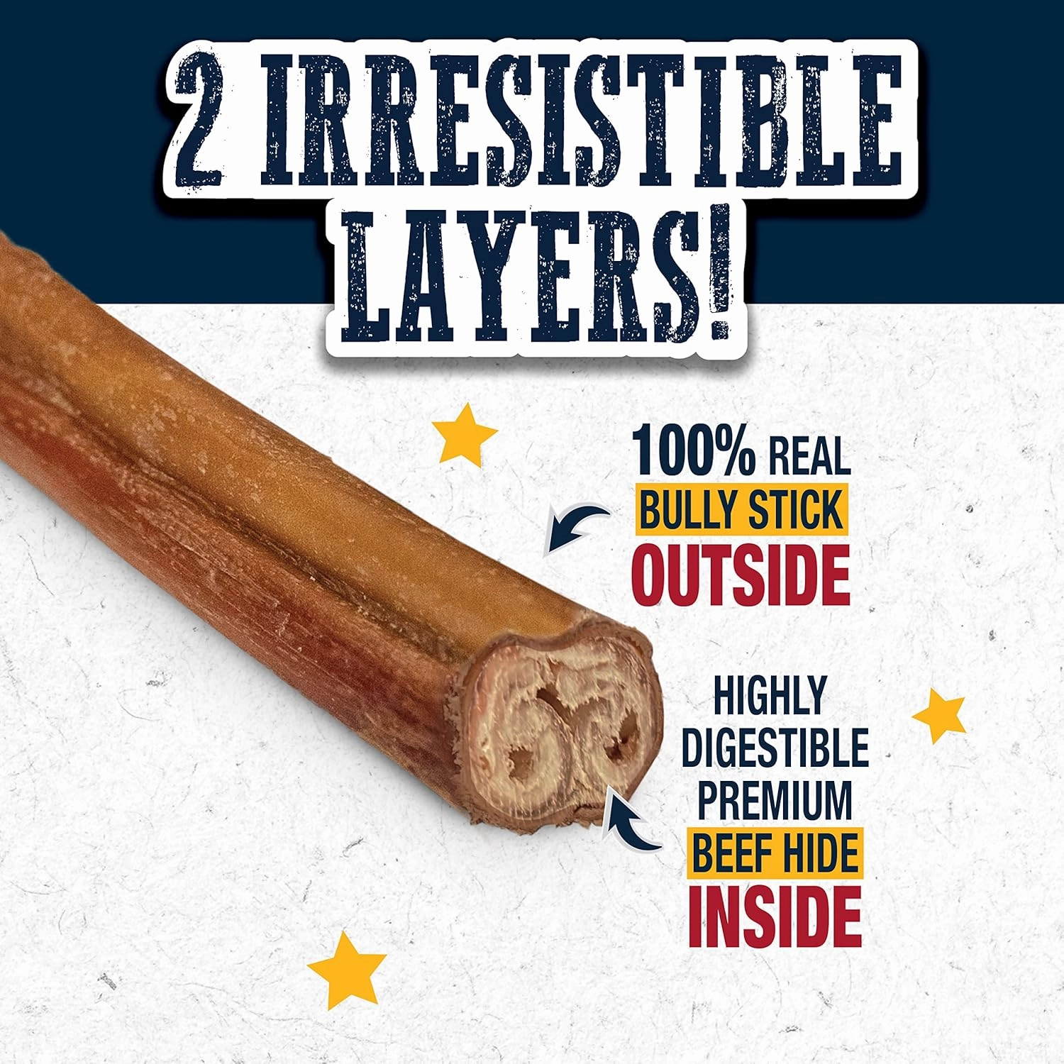 Cadet Bully Hide Sticks for Small Dogs, All-Natural Beef Pizzle, Limited-Ingredient Long-Lasting Dog Chews for Aggressive Chewers, 12 Count