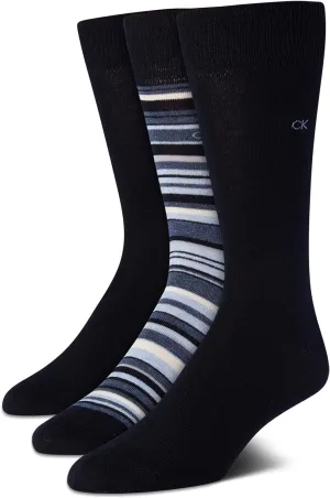 Calvin Klein Men's Dress Crew Socks - 3 Pack Soft Athletic Performance Crew Socks for Men - Casual Long Mens Sport socks
