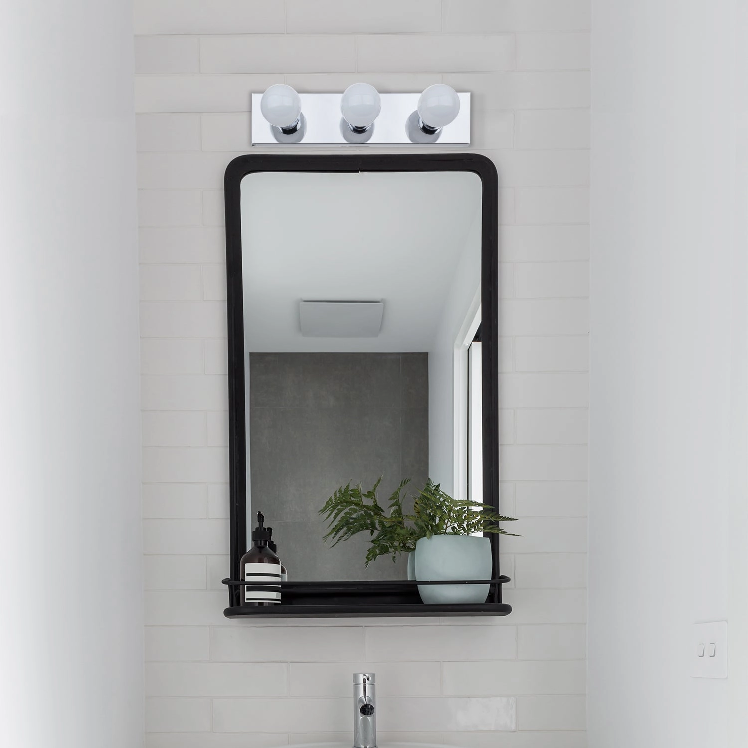 Cameron 18" 3-Light Chrome Vanity Light