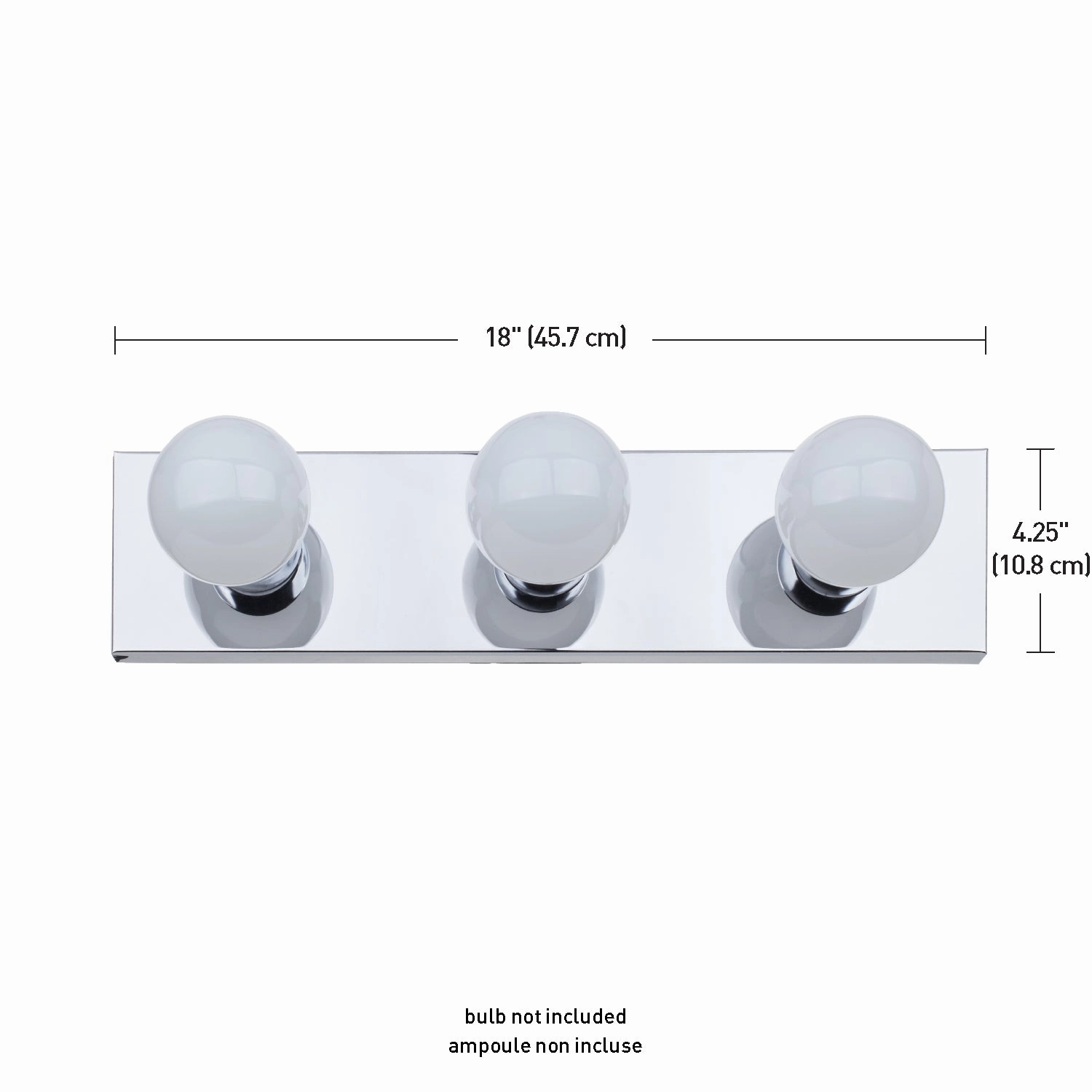 Cameron 18" 3-Light Chrome Vanity Light