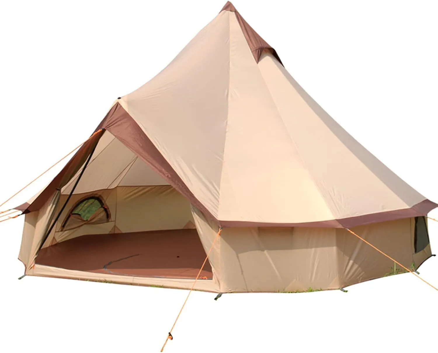 Camping Yurt Tent 4-Season Large Tents 4m Bell Tent 3-10 Persons Polyester Pyramid Tent Festivals and Human Shelter for Inhabiting or Leisure