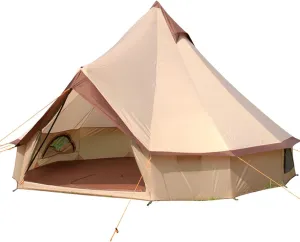 Camping Yurt Tent 4-Season Large Tents 4m Bell Tent 3-10 Persons Polyester Pyramid Tent Festivals and Human Shelter for Inhabiting or Leisure