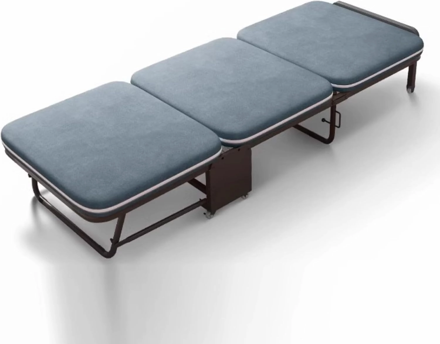 Camping Cot Tri-fold Design Cots for Camping Adjustable with 360° Universal Roller Folding Cot for Home Office Outdoor Indoor