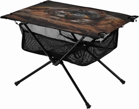 Camping Table Lightweight Portable Folding Table with Mesh Storage Net Orangutan Brown Hair Ideal for Camping Hiking Beach Picnic Travel Backyard