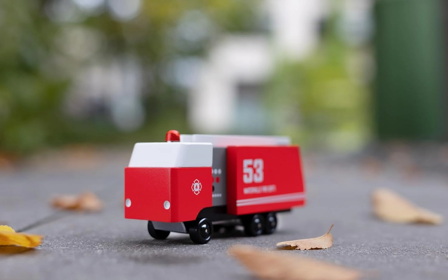 CANDYCAR® Wooden Diecast Collection - Fire Truck, Premium Handcrafted Beech Wood Toy Car