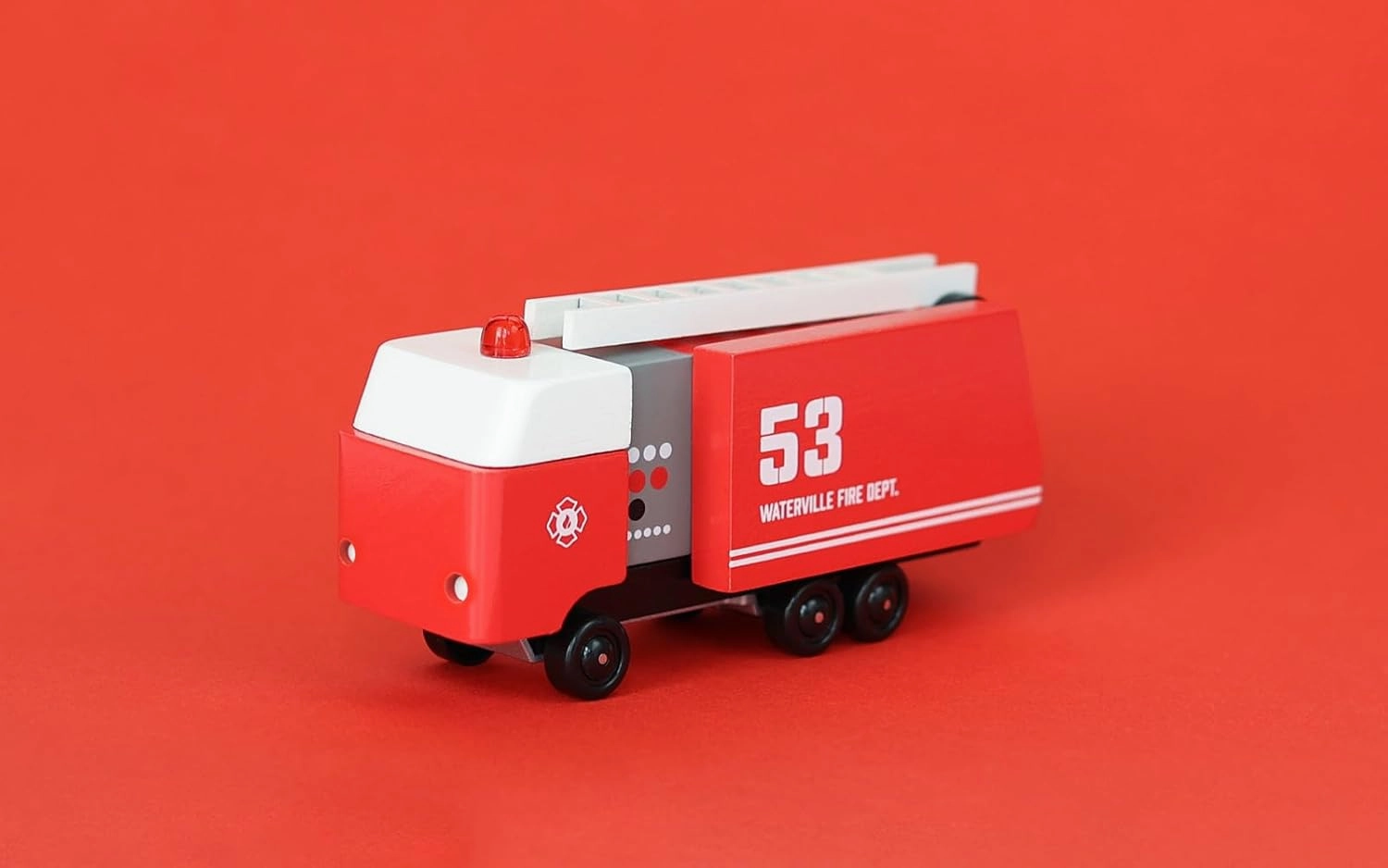 CANDYCAR® Wooden Diecast Collection - Fire Truck, Premium Handcrafted Beech Wood Toy Car
