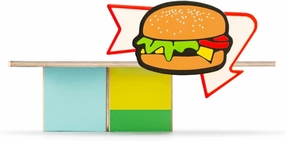 CANDYCAR® Wooden Diecast Collection - Hamburger Shack, Premium Handcrafted Beech Wood Toy