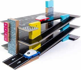 CANDYCAR® Wooden Diecast Collection - Parking Garage, Premium Handcrafted Beech Wood Toy