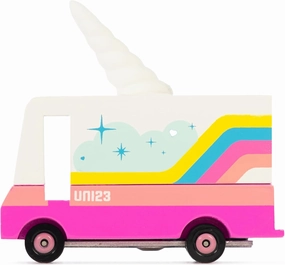 Candylab Toys CANDYCAR® Wooden Food Truck Collection - Unicorn 2.0 Van, Premium Handcrafted Beech Wood Toy Car