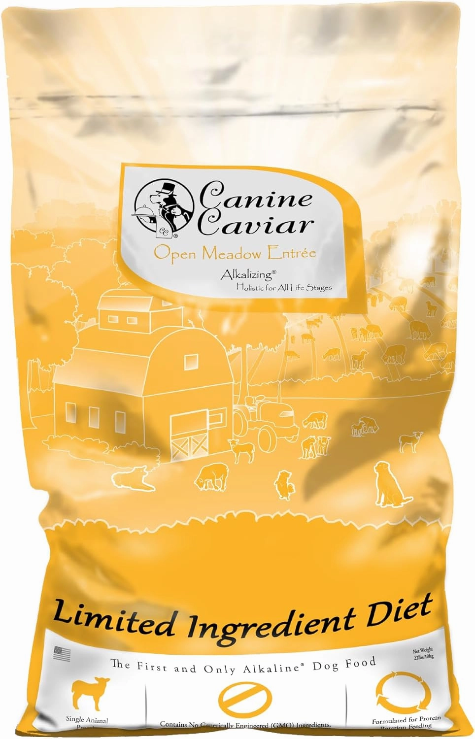 Canine Caviar - Open Meadow: Lamb & Pearl Millet Alkaline Dry Dog Food, Limited Ingredients, Gluten-Free, Based on Science & Research, Veterinary Alternative Diet (22 Pound Bag)