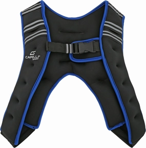 Capelli Sport Running Weighted Vest, Neoprene Adjustable Weighted Vest for Men and Women, Blue/Black, 10 lbs