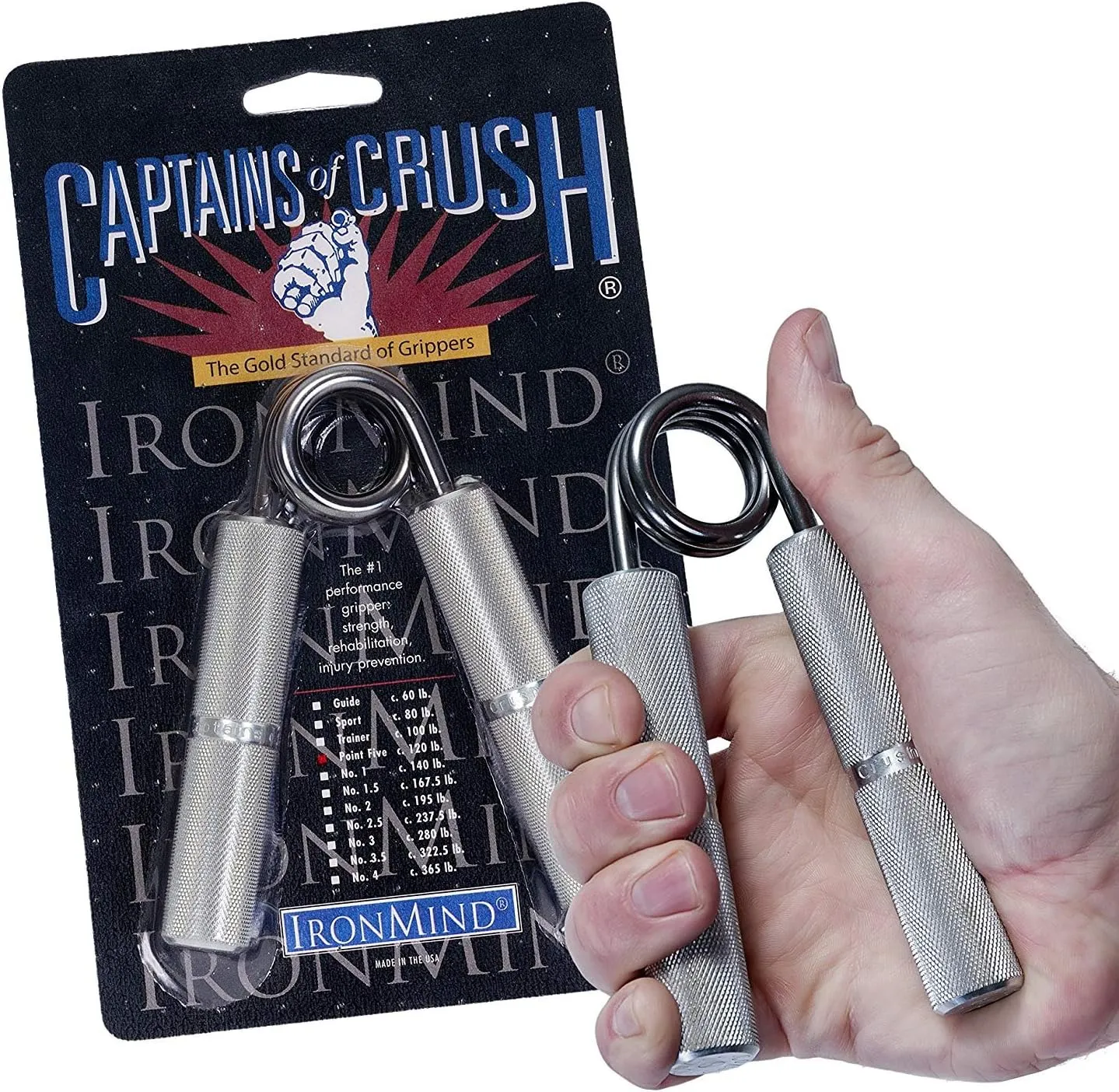 Captains of Crush USA – IronMind Grippers COC Point Five 120lb 54kg – The Gold Standard of Grippers