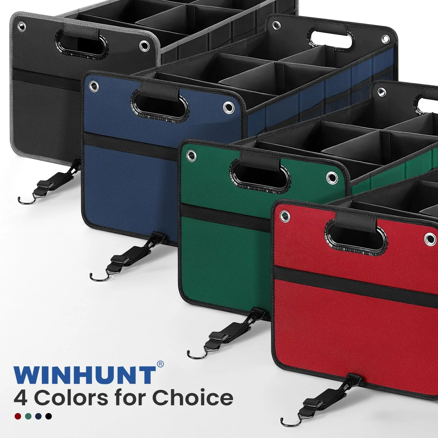 Car Trunk Organizer, Car Storage Organizer, Collapsible Multi Compartment for Car, Suv, Sedan, Truck, 100L, Extra Larger (Blue, 100L)