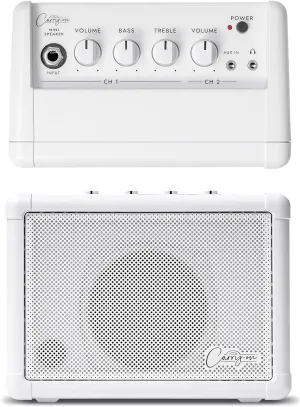 Carry-on Mini Speaker - Amplifier for Electronic Guitars and Drums, Keyboards, Digital Wind Instruments and Microphones - Portable Speaker with Dual Input Channels & Expandable Stereo Option