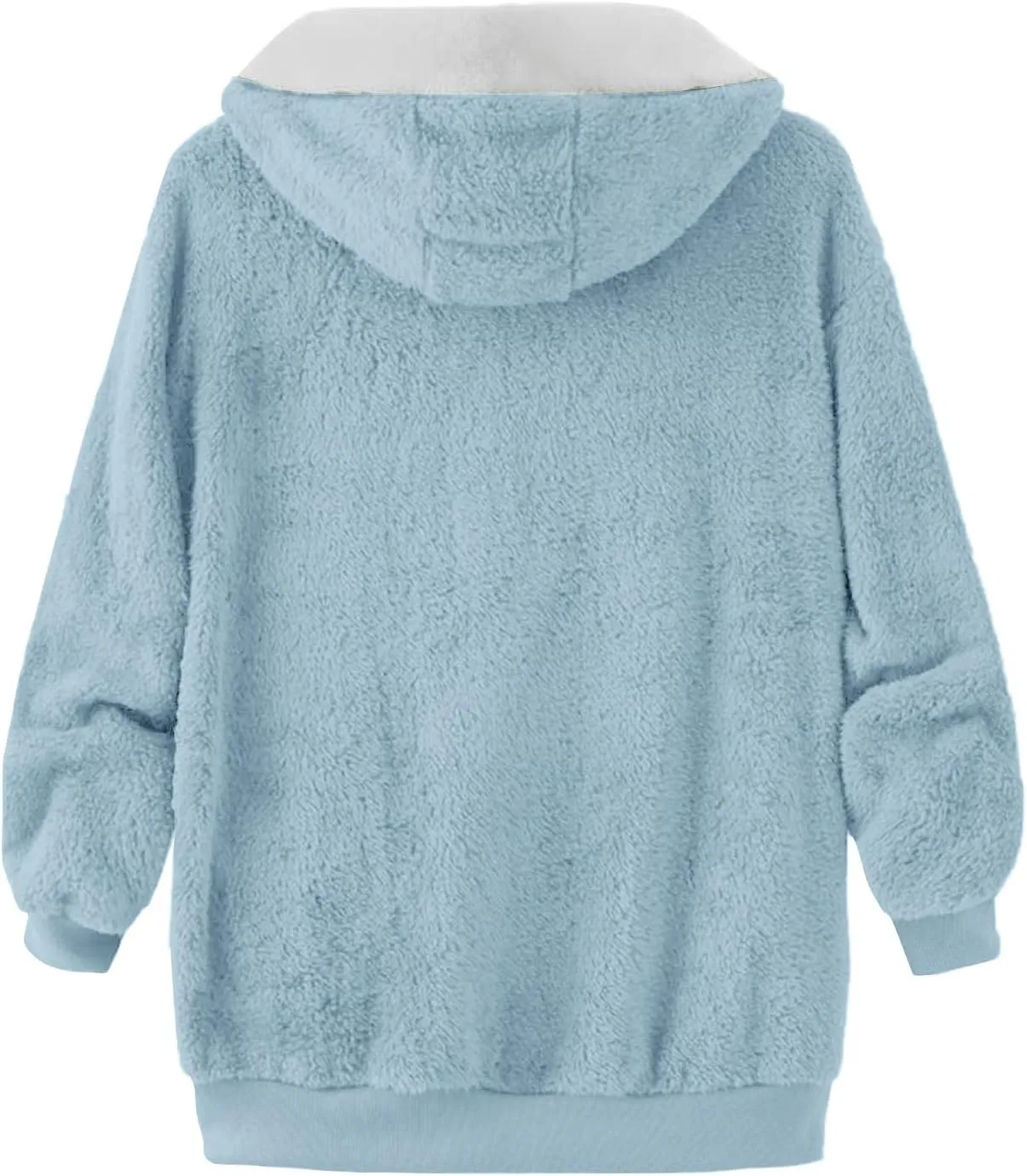 Ceboyel Teddy Coat For Women Hooded Fuzzy Sherpa Jacket Fleece Drawstring Zip Up Hoodie 2023 Trendy Winter Outerwear Clothes