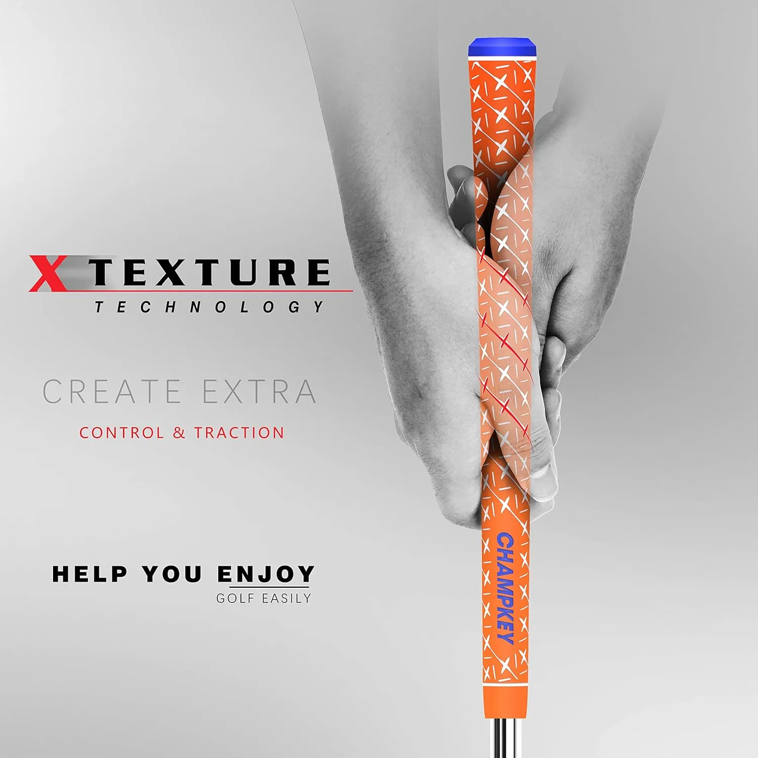 CHAMPKEY X Rubber Golf Grips 13 Pack - All Weather Performance with 15 Tapes and Repair Kits