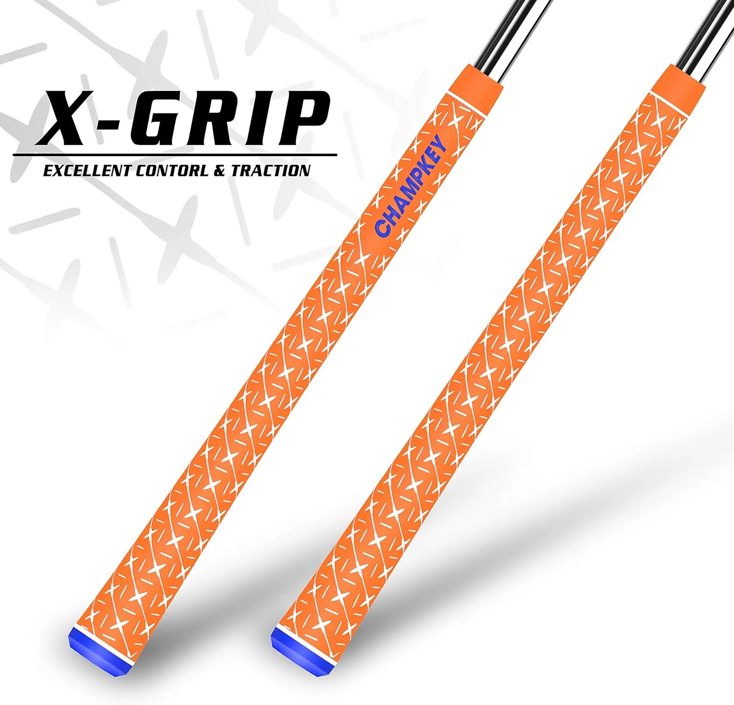 CHAMPKEY X Rubber Golf Grips 13 Pack - All Weather Performance with 15 Tapes and Repair Kits