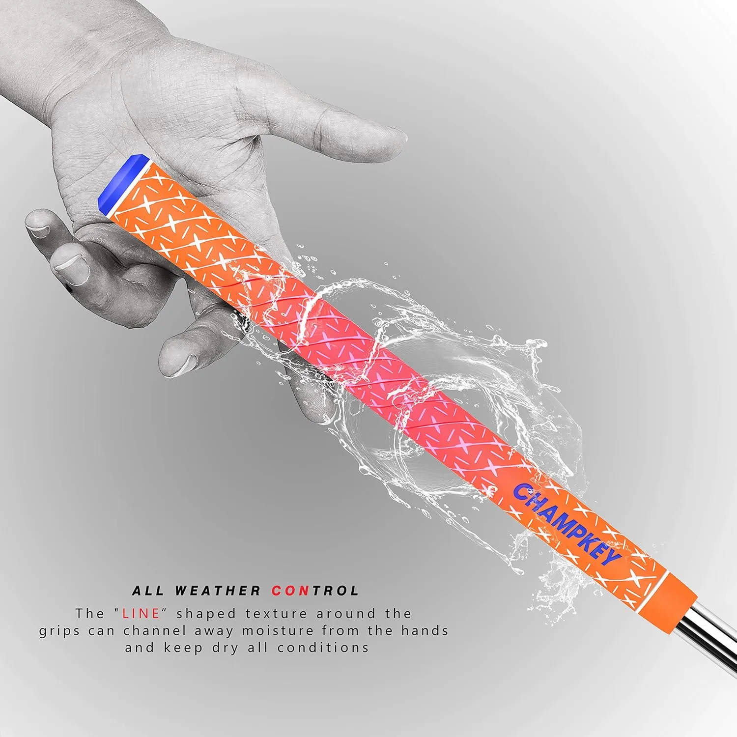 CHAMPKEY X Rubber Golf Grips 13 Pack - All Weather Performance with 15 Tapes and Repair Kits