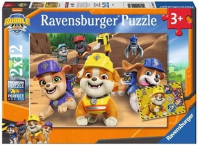 Children's Puzzle 2x12 Teile - Paw Patrol - Bulldoge Rubble und Sein Team