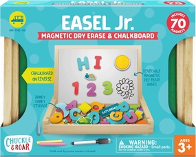 Chuckle & Roar - Easel Jr. Magnetic Dry-Erase and Chalk Playing Board - Engaging Art and Craft Board for Kids - Preschool Classroom Staple