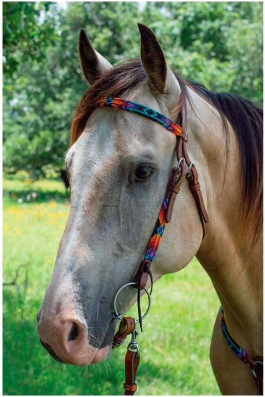 Circle Y Infinity Wrap Beaded Browband Headstall - Horse Size