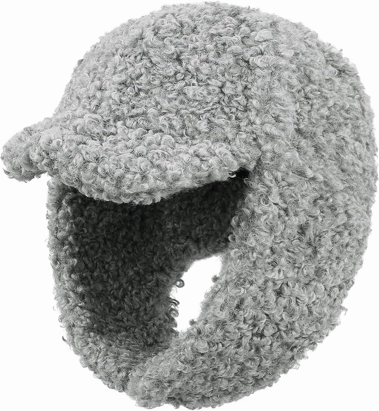 Clakllie Unisex Winter Trapper Hat Trooper Hat with Visor Snow Eskimo Hat Warm Russian Hat Ski Hat Earflaps Baseball Cap