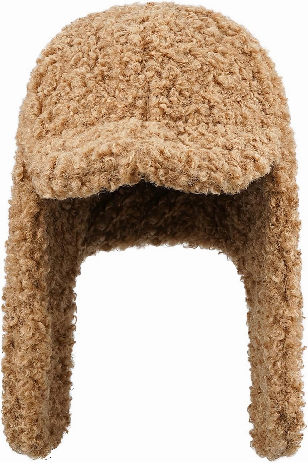 Clakllie Unisex Winter Trapper Hat Trooper Hat with Visor Snow Eskimo Hat Warm Russian Hat Ski Hat Earflaps Baseball Cap