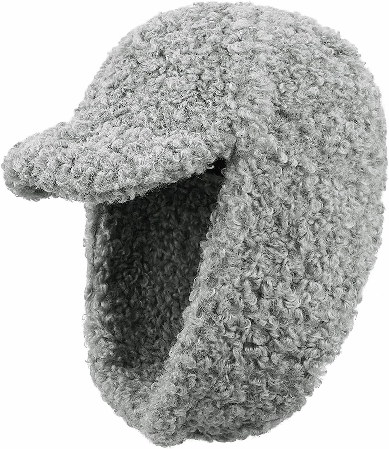 Clakllie Unisex Winter Trapper Hat Trooper Hat with Visor Snow Eskimo Hat Warm Russian Hat Ski Hat Earflaps Baseball Cap