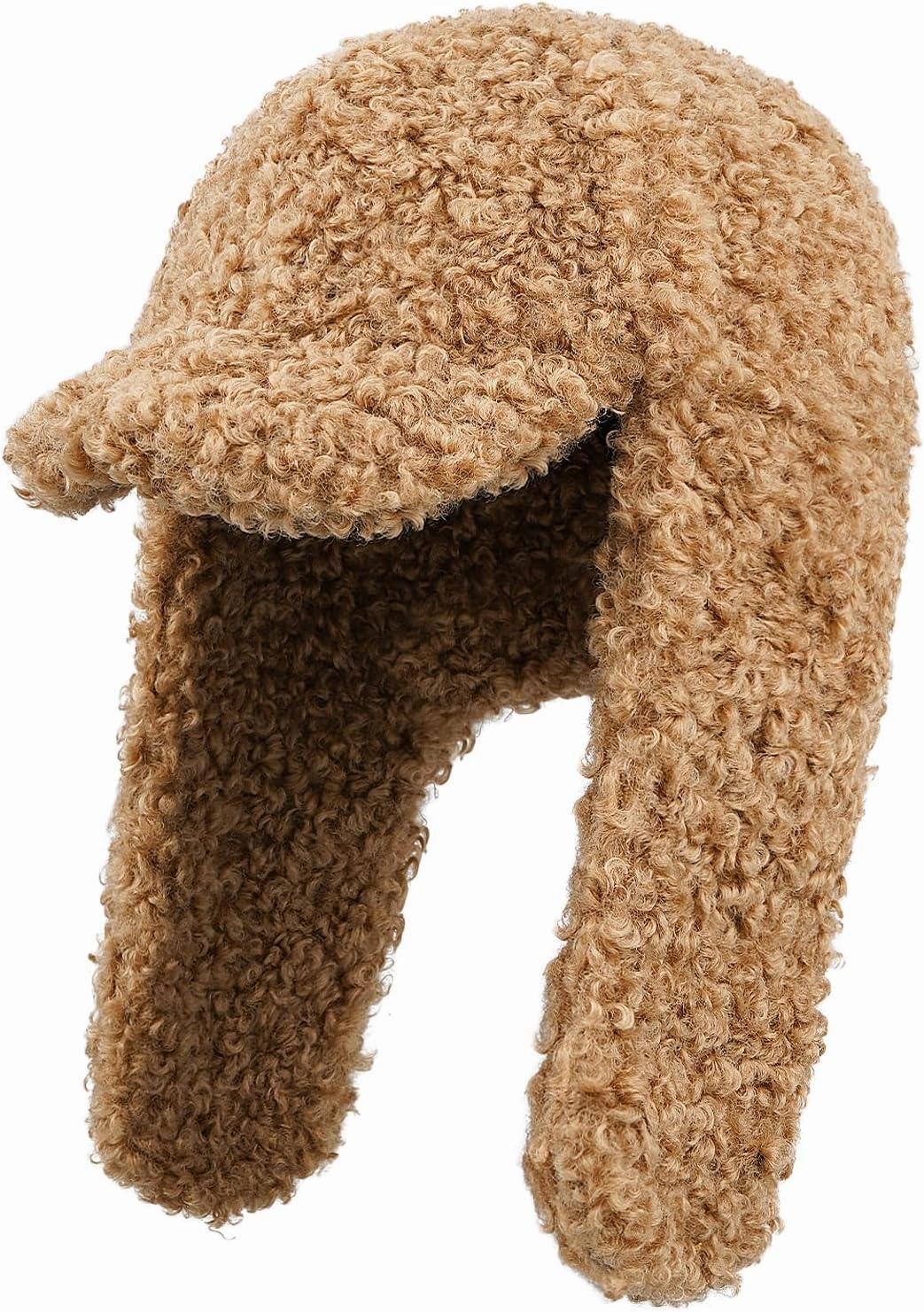Clakllie Unisex Winter Trapper Hat Trooper Hat with Visor Snow Eskimo Hat Warm Russian Hat Ski Hat Earflaps Baseball Cap