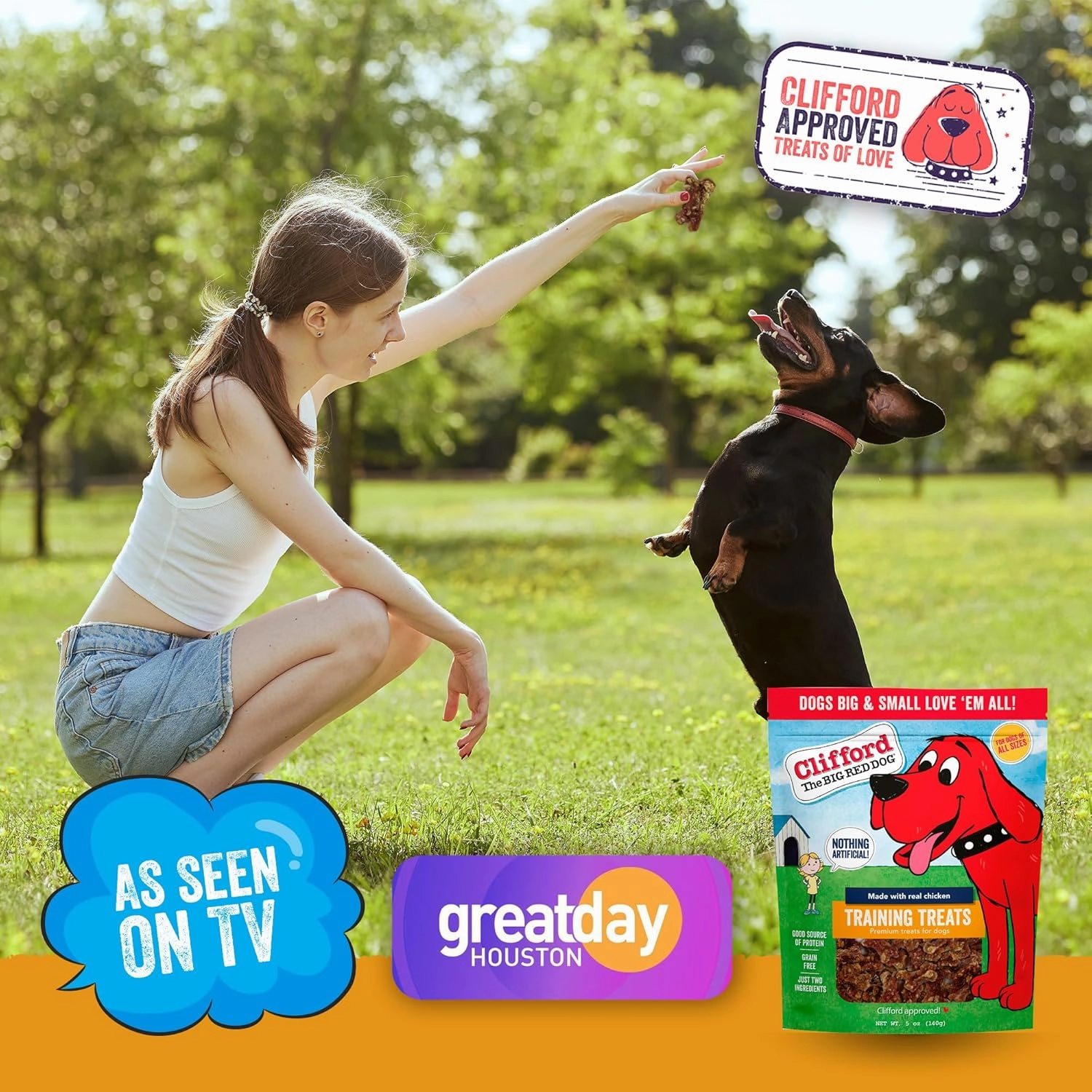 Clifford® Chicken Training Treats for Dogs | Soft Dog Treats Healthy for All Breed Sizes | Puppy Training Treats, Grain Free, High Protein, Rawhide Free Dog Chews - Just Two Ingredients (20oz)