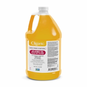 Cliganic Jojoba Oil Non-GMO, Bulk Gallon 128oz | 100% Pure, Natural Cold Pressed Unrefined Hexane Free Oil for Hair & Face