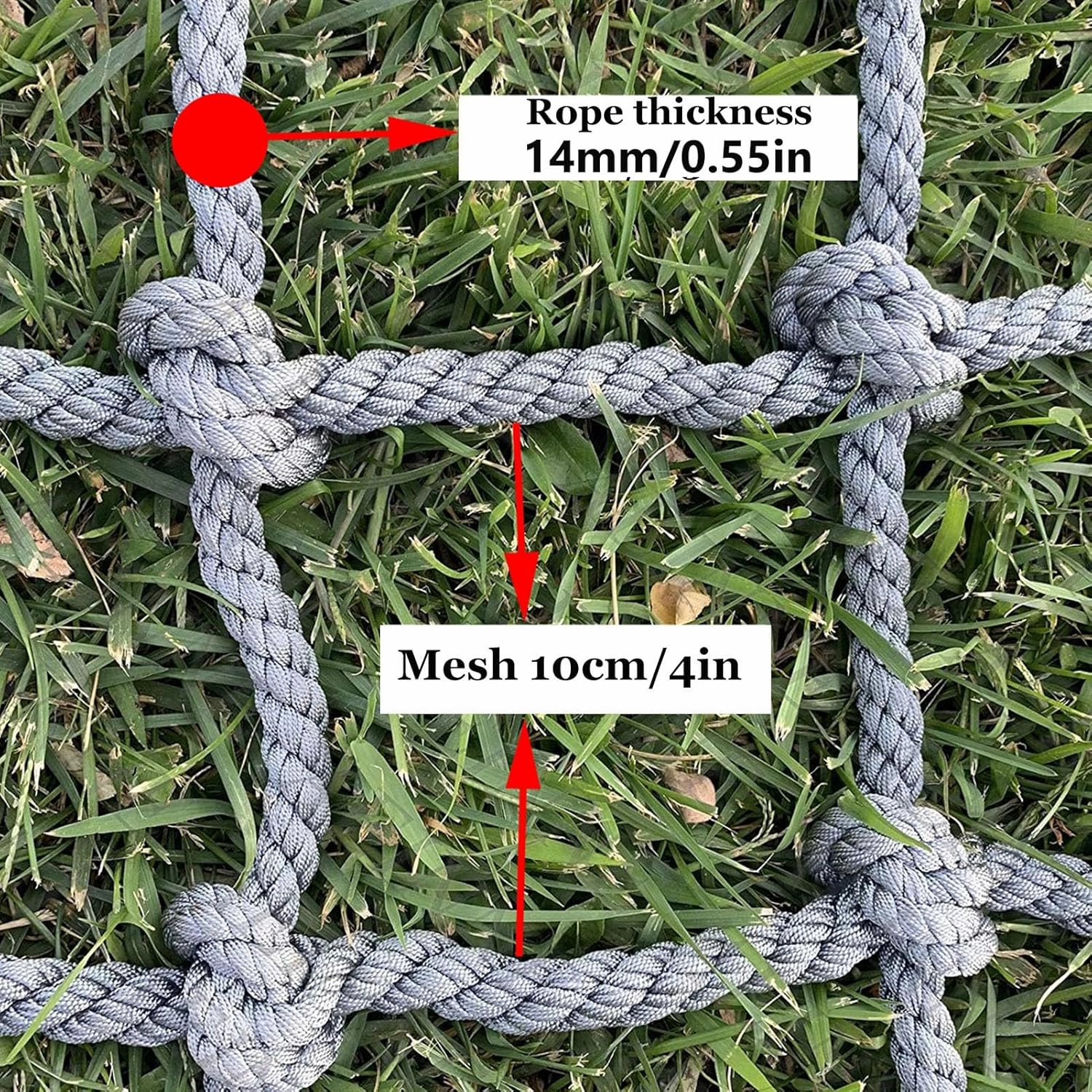 Climbing Cargo Net,Rope Thickness 12mm Tree House Climbing Rope Netting Safety Net,Heavy Duty Balcony Railing Protection Net,Outdoor Hammock Playground Climbing Net(Size:2Mx7M(6.5FTx22.9FT))