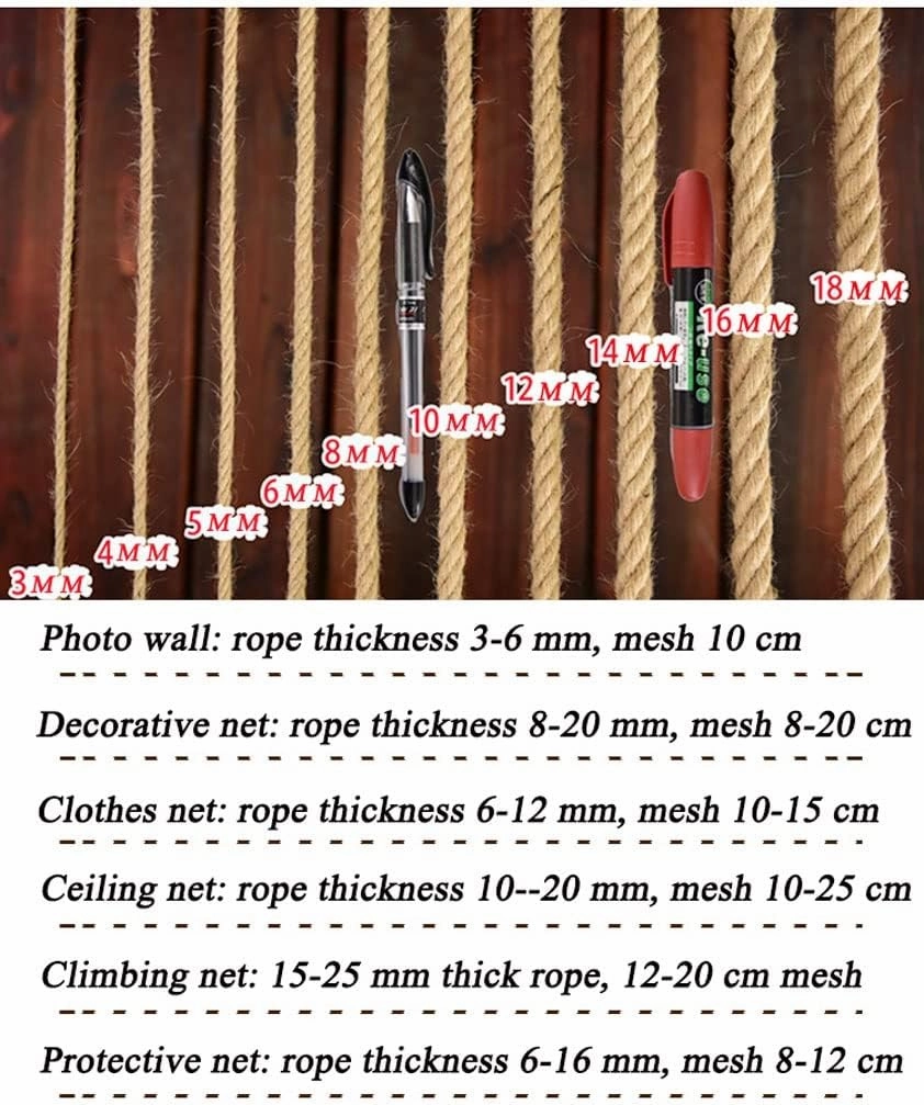 Climbing Frame Hemp Rope Netting for Kids Large Size Heavy Duty Cargo Safety Nets,Balcony Stair Anti Falling Child Rope Netting Backyard Playground Decoration Ceiling Netting