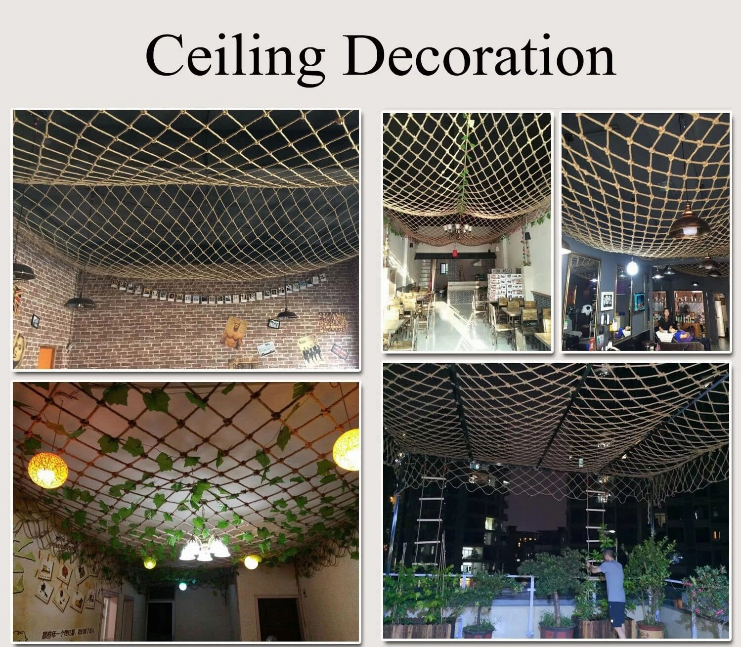 Climbing Frame Hemp Rope Netting for Kids Large Size Heavy Duty Cargo Safety Nets,Balcony Stair Anti Falling Child Rope Netting Backyard Playground Decoration Ceiling Netting