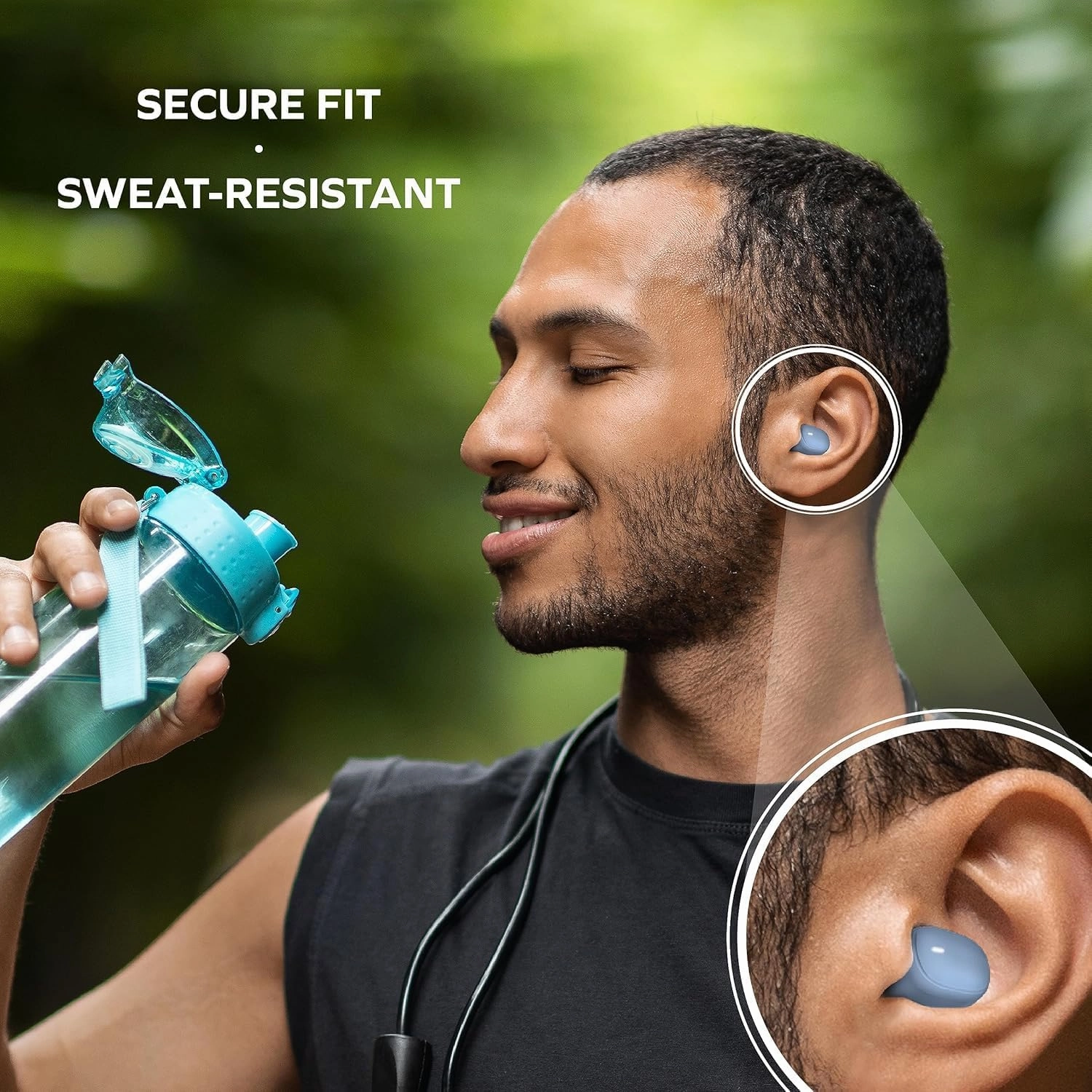 Coby Mini True Wireless Earbuds, Worlds Smallest Wireless Ear Buds, Lightweight in-Ear Headphones & Case, Built-in Mic | Bluetooth Headphones 12-HR Play (Blue)