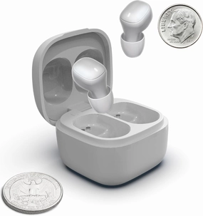 Coby Mini True Wireless Earbuds, Worlds Smallest Wireless Ear Buds, Lightweight in-Ear Headphones & Case, Built-in Mic | Bluetooth Headphones 12-HR Play (White)