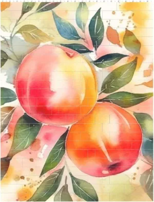 Colorful Peach Watercolor Design Building Block Puzzle Personalized Building Bricks For Adults Square Shaped Block Puzzle Building Brick Block Puzzles Valentine'S Day Gifts For Home Decor Brick Puzzle