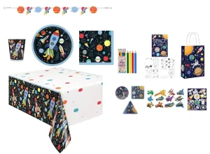 Complete Space Themed Party Pack for 8 people Including Tableware and Favours