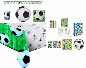 Complete Football Themed Party Pack for 8 people Including Tableware and Favours