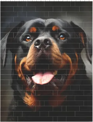 Cool Rottweiler Dog Art Building Block Puzzle Personalized Building Bricks for Adults Square Shaped Block Puzzle Building Brick Block Puzzles Valentine's Day Gifts for Home Decor Brick Puzzle