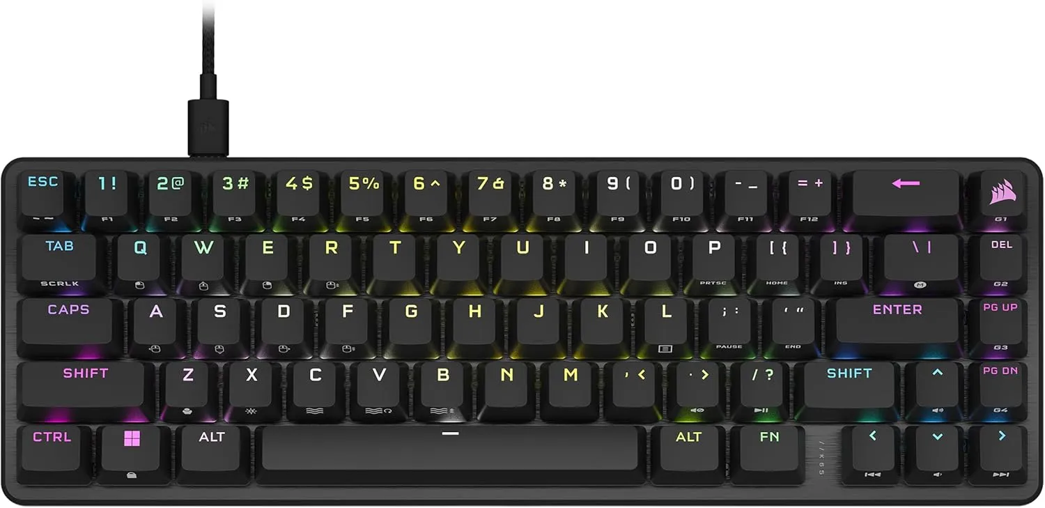 Corsair K65 PRO Mini RGB 65% Optical-Mechanical Wired Gaming Keyboard - OPX Switches - PBT Double-Shot Keycaps - iCUE Compatible - QWERTY NA Layout - Black (Renewed)