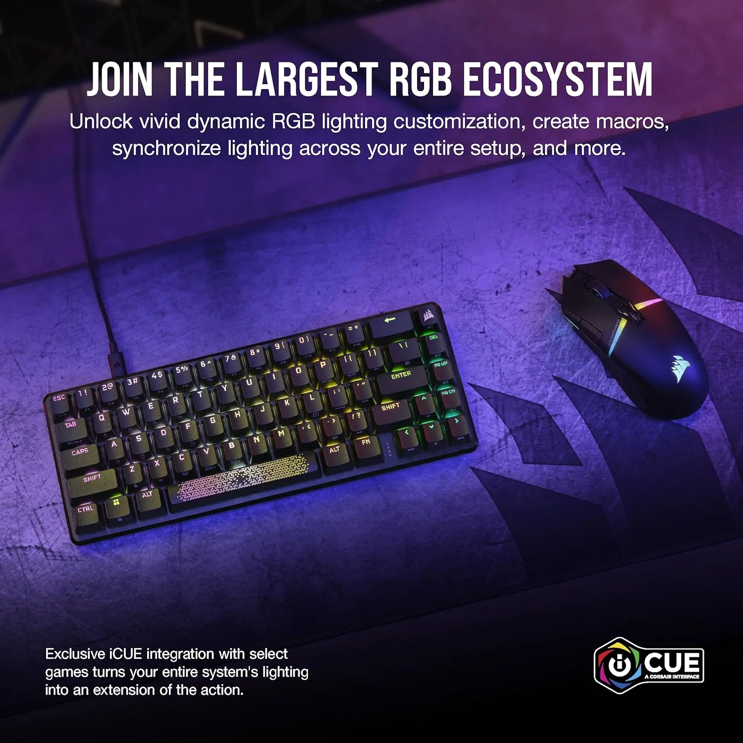 Corsair K65 PRO Mini RGB 65% Optical-Mechanical Wired Gaming Keyboard - OPX Switches - PBT Double-Shot Keycaps - iCUE Compatible - QWERTY NA Layout - Black (Renewed)